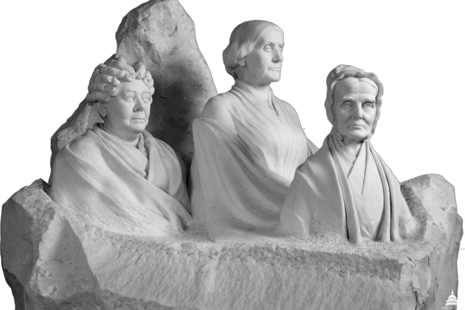 Portrait Monument to Lucretia Mott, Elizabeth Cady Stanton and Susan B. Anthony [Adelaide