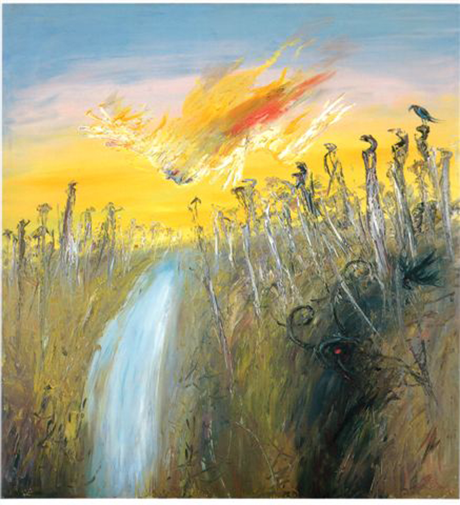 Nebuchadnezzar on Fire Falling over a Waterfall [Arthur Boyd] | Sartle ...