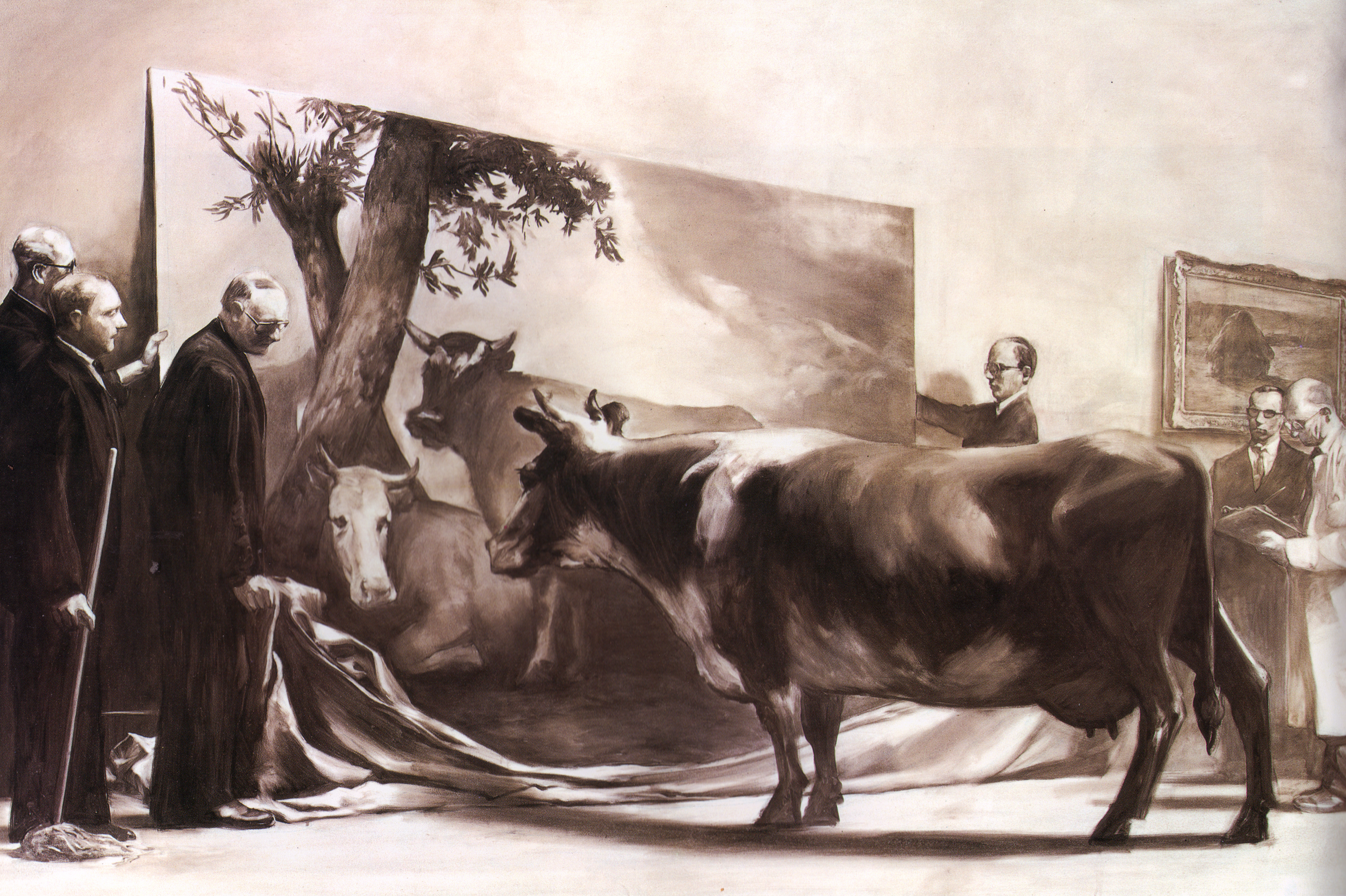 Dutch Golden Age & Cows: Mark Tansey, The Innocent Eye Test, 1981, The Metropolitan Museum of Art, New York, NY, USA.