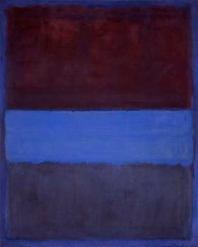 Hand Painted Three Blues On Black Rothko Inspired Abstract Color Field Painting On Canvas By JPK Artwork
