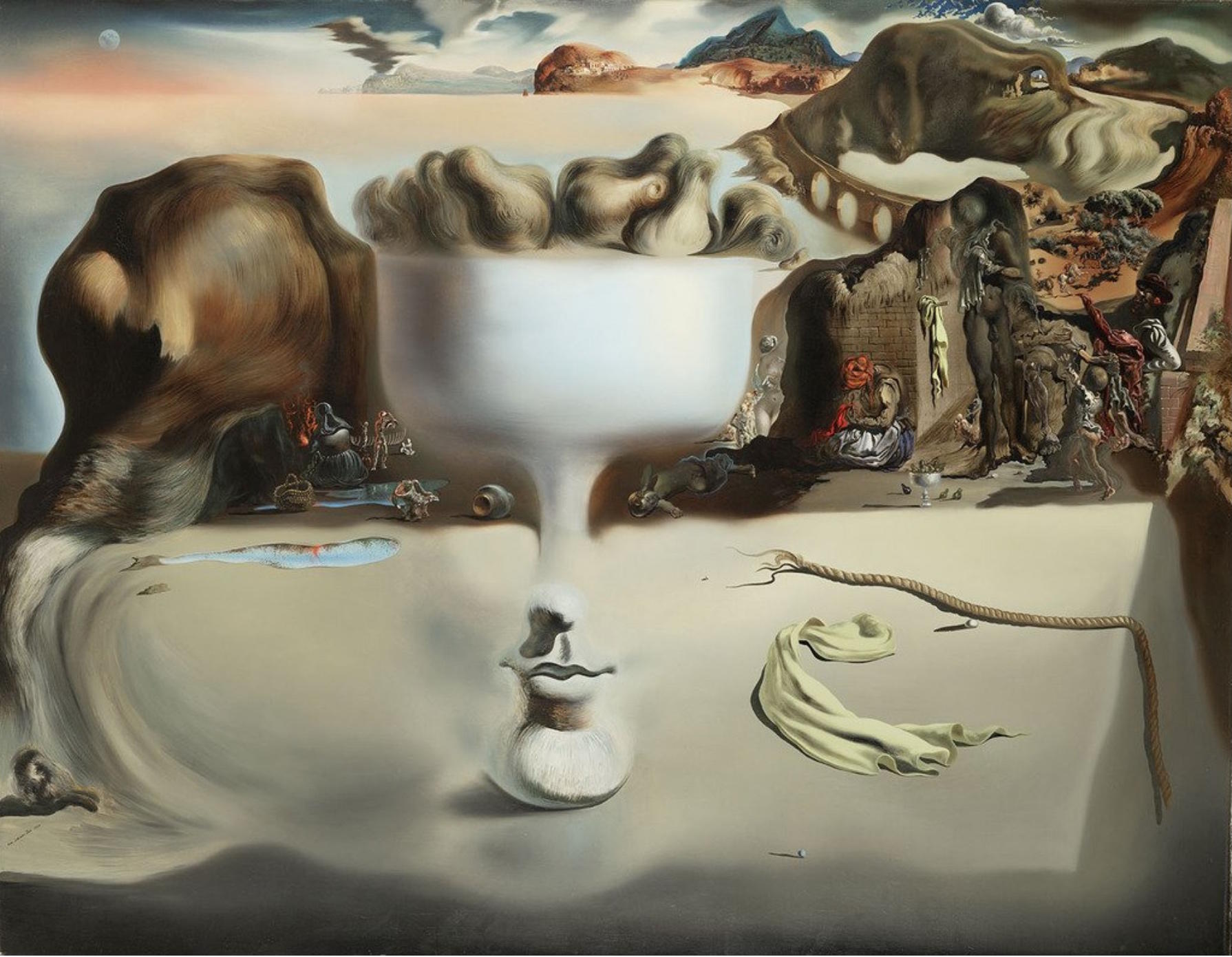 Apparition of Face and Fruit Dish on a Beach [Salvador Dali] | Sartle -  Rogue Art History
