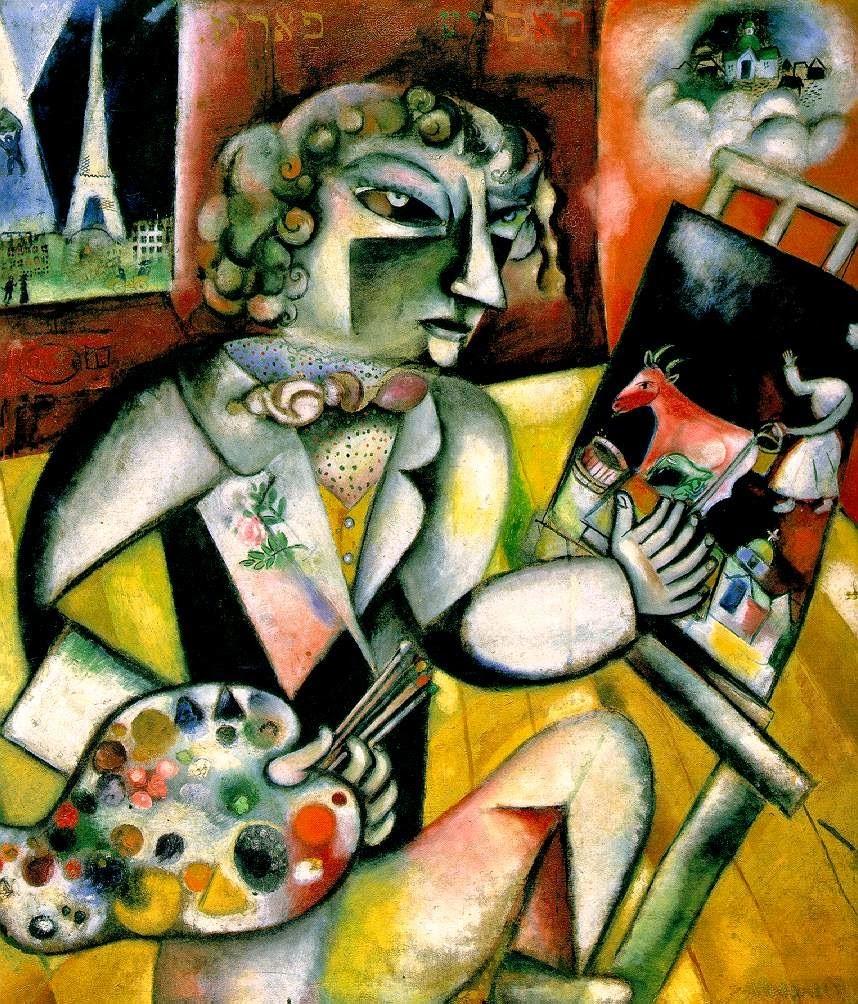 Marc Chagall、AUTO-PORTRAIT AVEC PALETTE